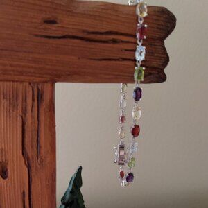 Gemstone tennis bracelet,  or anklet, size 9